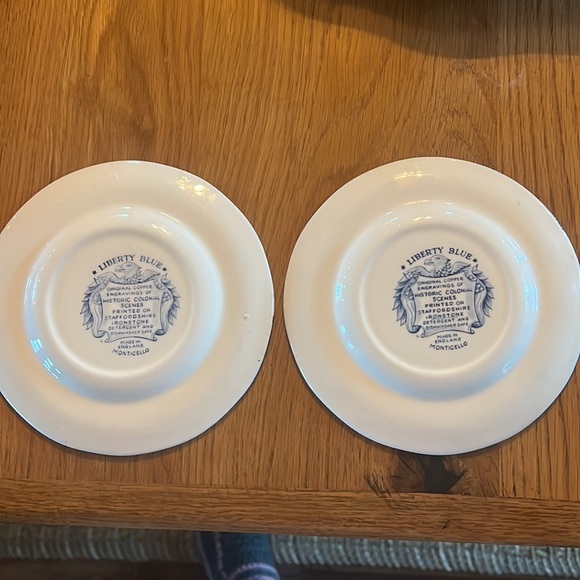 Set of two vintage Liberty Blue Monticello, bread and butter plates - Picture 4 of 5